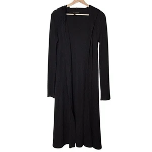 Streetwear Society Rippstrick Hooded Long Duster Cardigan schwarz Gr. XL Taschen - Bild 1 von 8