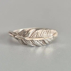Anillo Pluma Nativo Americano Shubes Plata Esterlina Talla L - Imagen 1 de 4