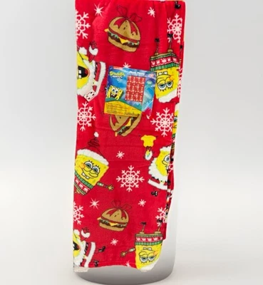 SpongeBob SquarePants In Santa Suit Christmas Blanket Throw Crabby Patty 50 X 70 - Image 1 of 3