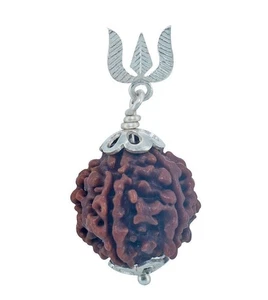 Colgante Trishul Mukhi Rudraksh Plata 6 R863 - Imagen 1 de 5