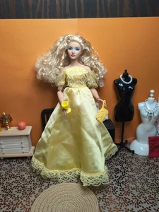 Vintage Barbie Clone Outfit - Gown, Shoes, Purse & Cup, Fits Curvy Barbie - Picture 1 of 18