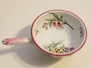 FOOTED BOWL DISH porcelain w/ handle 3.25" Diam less than 2" tall  IBackStemp - Picture 1 of 6