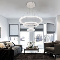 Neu 70W Kaltweiß LED Hängelampe Deckenlampe Lüster Wohnzimmer Acryl Kronleuchter