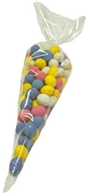 Clear Coloured Cellophane Cone Bags - Kids Party Sweet & Treat Plastic Cello Bag
