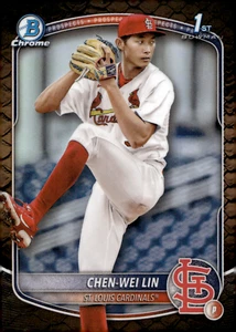 2025 Bowman Chrome Reptillian Refractor - #BCP-141 Chen-Wei Lin Cardinals - Picture 1 of 2