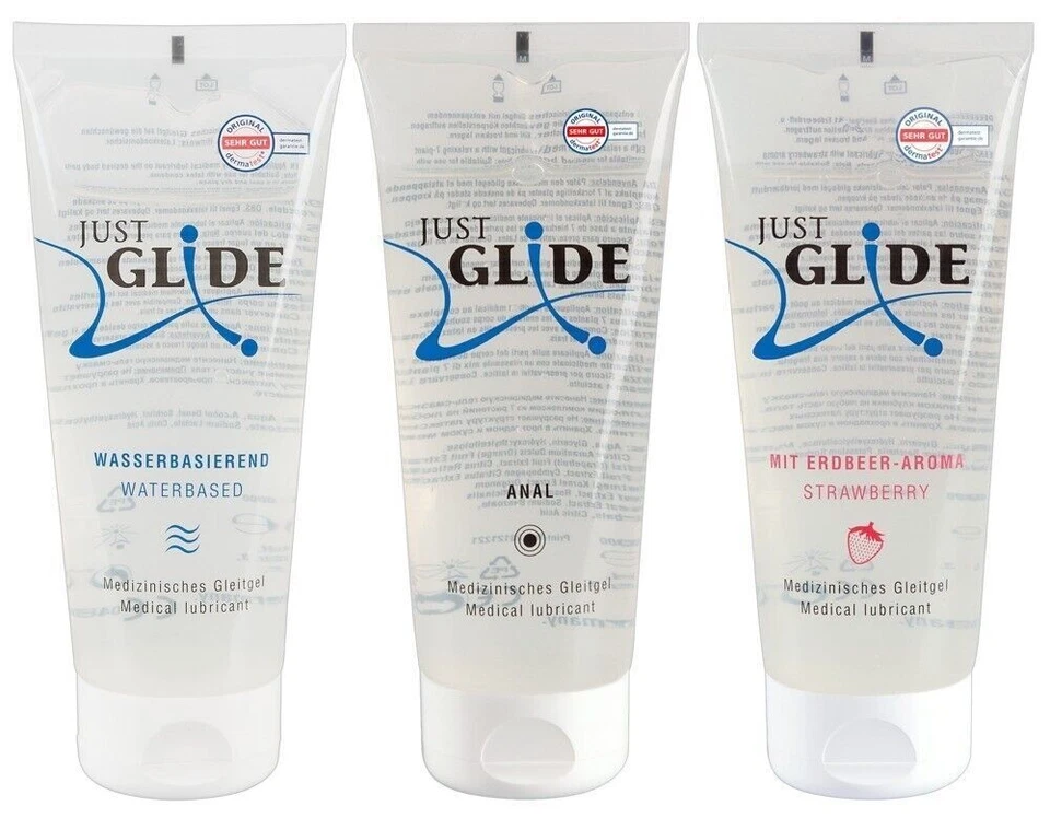 Just Glide Gleitmittel - 3 Verschiedenen Sorten x 200ml