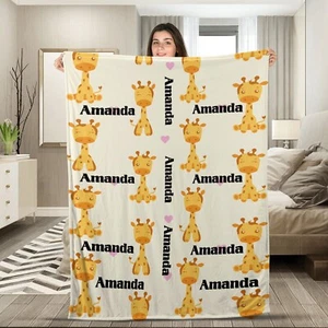 Baby Mädchen Giraffendecke, Babynamendecke, rosa Giraffendecke, Mädchen Safari  - Bild 1 von 4