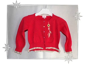 A - Gilet Cardigan Rose Fuchsia Blanc Marese Mod. Alouette Taille 2 ANS - Foto 1 di 8