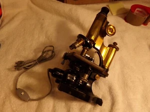 Vintage Spencer Microscope- Brass/Steel with Lafayette Gimbal Light - Picture 1 of 10