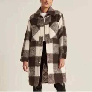 Abercrombie and Fitch Shirt Jacket Winterized Wool Blend Shacket Sz L - Bild 1 von 6
