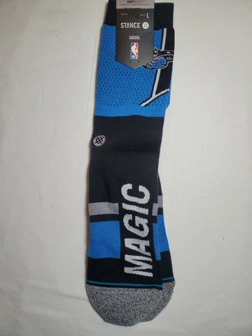 ⭐Stance NBA Orlando Magic Shortcut 2 Crew Height InfiKnit Men's Size L Socks Cover