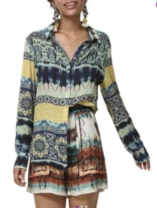 Camisa de mujer desigual talla XL multicolor nueva con etiquetas - Imagen 1 de 4