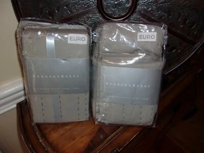 Nuevo en Paquete Barbara Barry Bloque de Vidrio Puntada Acolchada Euro Almohada Par Falso Foto 1 de 3