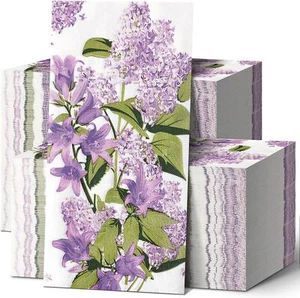 200 Lilac Floral Guest Napkins Paper Hand Towels for Bathroom Guest Towels Dispo - Picture 1 of 3