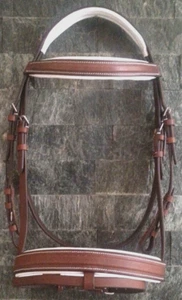 Exclusive TRENSE, weiches Leder braun-weiß / engl-kombiniert, Gr. Warmblut - Bild 1 von 3