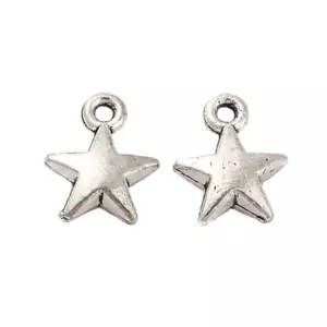 ❤ 50 x Tibetan Silver 3D TINY Puffy STAR Charms Findings 8mm Jewellery Making ❤ - Picture 1 of 3