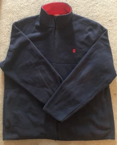 IZOD Advantage Red & Blue Fleece Pullover Sweater Full-Zip Rare Size L Large - Picture 1 of 4