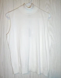 Maglione donna a strati senza maniche Cable & Gauge taglia XL girocollo bianco nuovo con etichetta - Foto 1 di 9