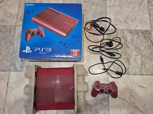 SONY PLAYSTATION 3 PS3 SUPER SLIM RED EDITION 12GB BOXED - Picture 1 of 7