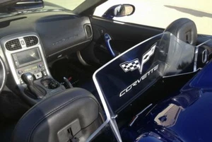 Corvette Flags & Text Etching Deflector WindRestrictor® For 05-13 C6 Convertible - Picture 1 of 12