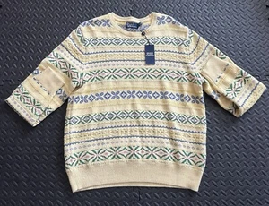Polo Ralph Lauren Cashmere Jumper Sweater Mens Size XL Yellow Linen Vintage Knit - Picture 1 of 8