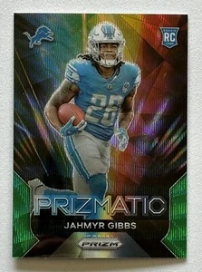 Jahmyr Gibbs 2023 Panini Prizm Prizmatic Green Wave Prizm SP RC 20 DETROIT LIONS - Picture 1 of 2