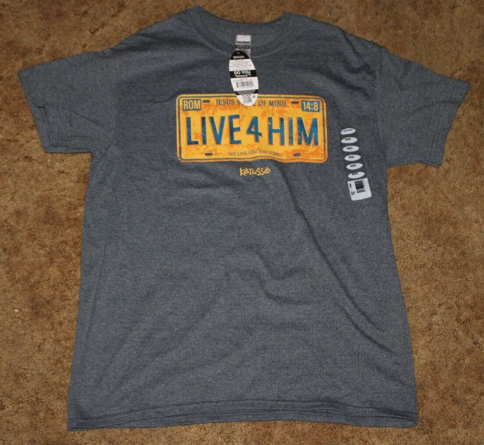 Camiseta Kerusso Nueva Con Etiquetas Jesus State of Mind Live 4 Him Talla MD Foto 1 de 1