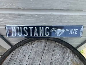 NEW-Ford Mustang Ave Metal Painted Sign 20” x 3.25” Open Road Brand - Picture 1 of 9