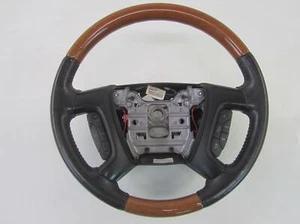 08-12 BUICK ENCLAVE Steering Wheel Woodgrain Black Controls 20760258 OEM - Picture 1 of 4