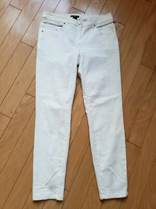 NWT H&M white cream zippered jeans size 6 - Picture 1 of 5