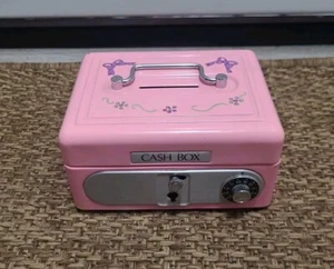 Vintage Metal Toy Cash Box Pink Combination Lock - Made in Japan - Picture 1 of 20