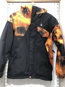 CHAQUETA VOLCOM TRACKER Big Boys Juvenil talla Mediana NEGRO NARANJA ESTAMPADO GALAXIA - Imagen 1 de 12