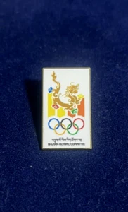 PARIS 2024 BHUTAN NATIONAL OLYMPIC COMMITTEE NOC OLYMPIC PIN BADGE UNDATED - Picture 1 of 2