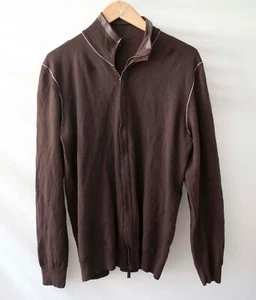 Armani Collezioni Sweater Full Zip Wool Size M Brown  *34G0720p - Picture 1 of 8