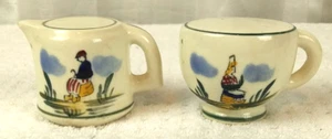Vintage Ceramic Salt and Pepper Shaker Cup and Teapot 2" tall - Picture 1 of 6