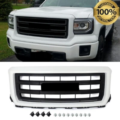 For 2014-15 GMC Sierra 1500 SLT Style Front Bumper Grille Summit White+Black New - Изображение 1 из 4