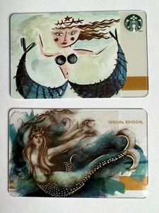 Starbucks 2014-15 "Mermaid" Special Edition Gift Cards | Set of 2 - Picture 1 of 2