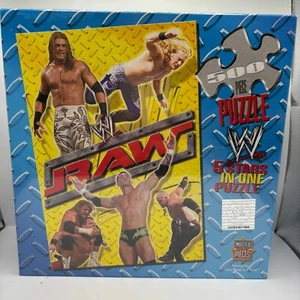 Vintage 2002 WWE 500 Piece Puzzle New Sealed Wrestling Raw 5 Stars in One - Picture 1 of 3