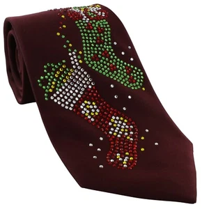 Michelsons of London Wine Christmas Stocking Polyester Tie - Picture 1 of 3