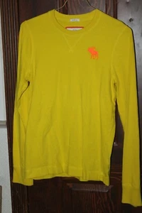 Men's Abercrombie & Fitch Yellow Sweatshirt w/ Moose Logo - Sz. M - Picture 1 of 3