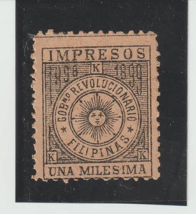Philippine Island Black 1898-99 Impresos Printed Una Milesima Revenue MNG Stamp - Picture 1 of 1