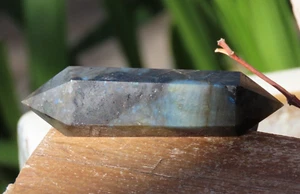 Polished Matte Labradorite Double Terminated Crystal Points 83 Grams 90mm Long - Foto 1 di 5