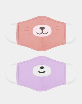Cubcoats Kids Face Masks, 2 Pack Bori The Bear & Kali The Cat - Image 1 of 4