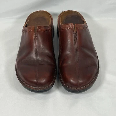 ZUECOS MULES SIN CORDONES DE CUERO BORGOÑA MARRÓN NO PARA MUJER BOHO MINIMALISTA EU37 Foto 1 de 4