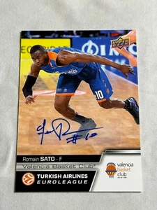 2015-16 Upper Deck Euroleague Romain Sato Auto #E-39 Valencia Basket Club - Picture 1 of 2