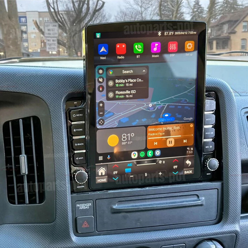 Para Honda Ridgeline 2006-2014 Radio CarPlay Android Auto GPS Unidad Principal Cámara BT Foto 1 de 4