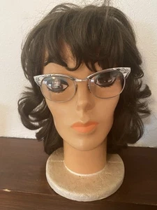 Vintage 50's/60's Silver Women's Cat Eye Glasses - Picture 1 of 9