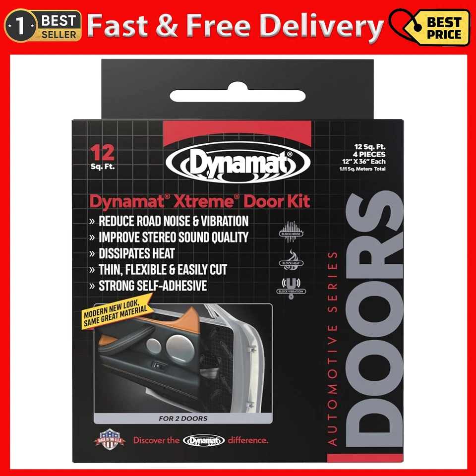 Dynamat Dynamat Xtreme Sound Deadening Car Insulation Door Kit – Pre - Image 1 of 4
