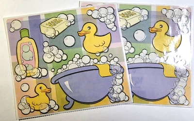 Tub Time Bathtub Rubber Ducky Bubbles Baby Toddler Frances Meyer Stickers RARE - Image 1 of 2
