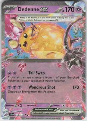 Pokemon Dedenne ex - 093/193 SV02: Paldea Evolved Double Rare NM - Image 1 of 2